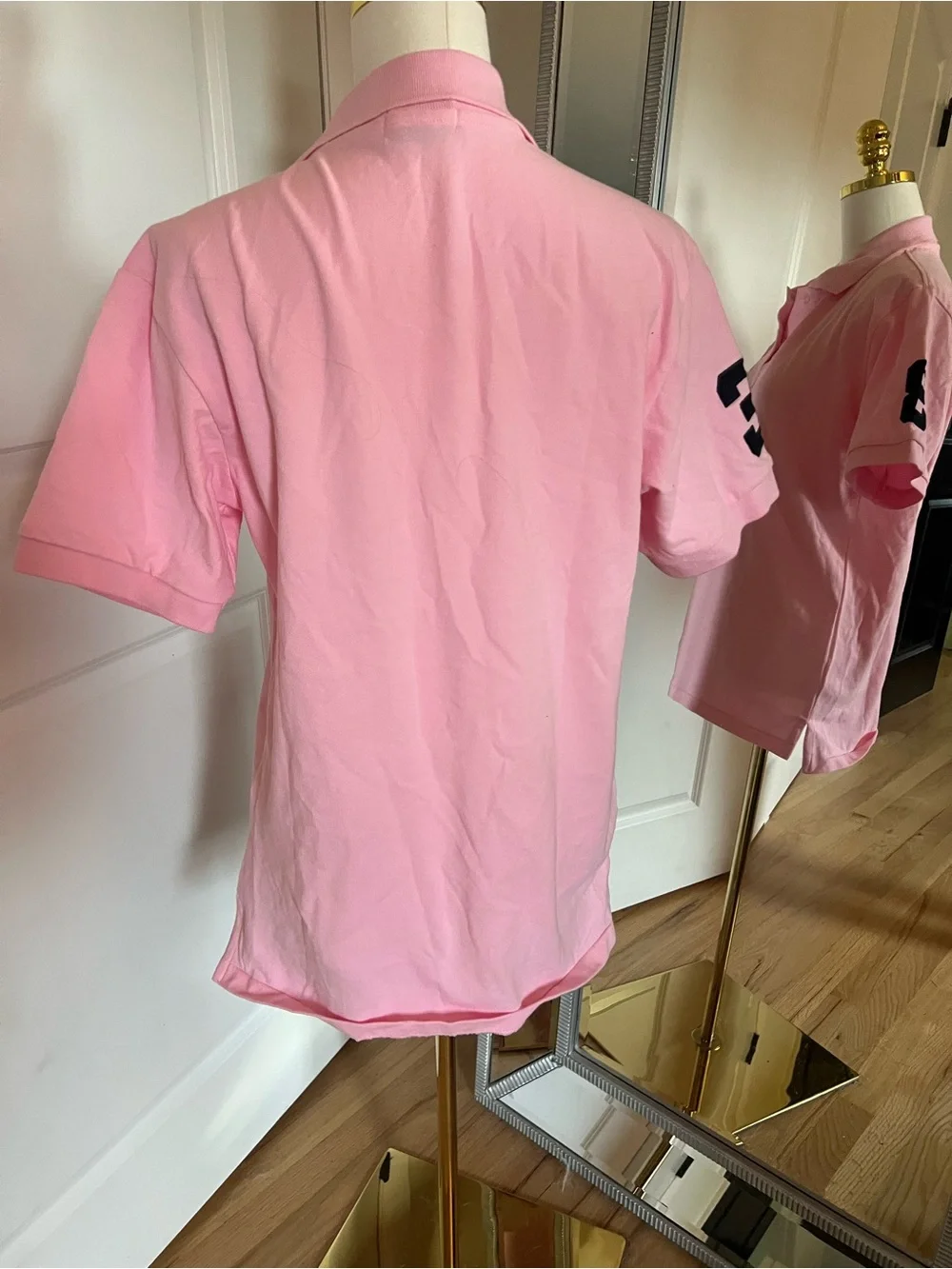 Ralph Lauren Men's Pink Polo with Navy Big Pony